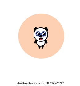 Cute panda mascot illustration design with glasses