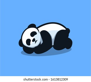 Cute panda mascot for kids,store,pet with hand drawing style, animal cartoon style character for animation. Isolated on colour background. suitable for the purposes of your business identity.