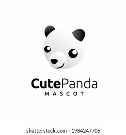Cute panda mascot with simple concept