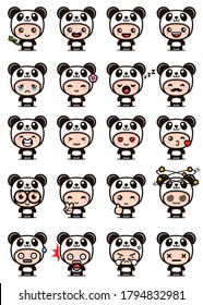 cute panda mascot vector design