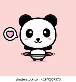 cute panda mascot vector design
