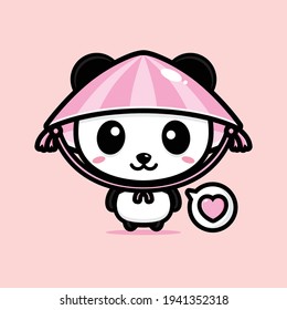 diseño de vector de mascota panda lindo