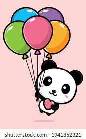 diseño de vector de mascota panda lindo