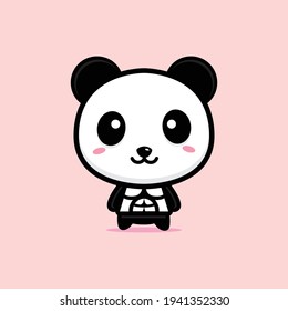 cute panda mascot vector design
