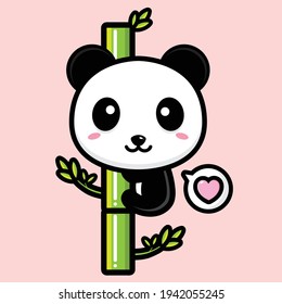 cute panda mascot vector design