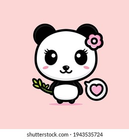 cute panda mascot vector design