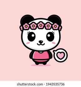 cute panda mascot vector design
