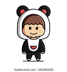 Cute panda mascot vector design