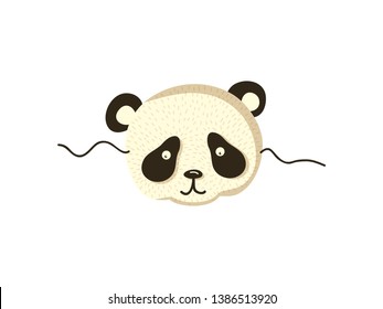 Cute panda. Mask on the face. Vector illustration.