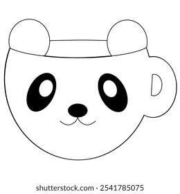 cute panda mug vector illustration