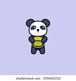 Diseño de mascota estudiantil de panda nerd