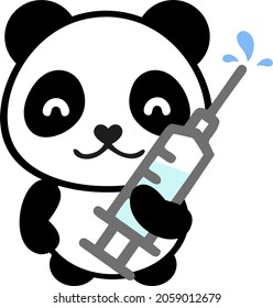 cute Panda nurse and vaccinates