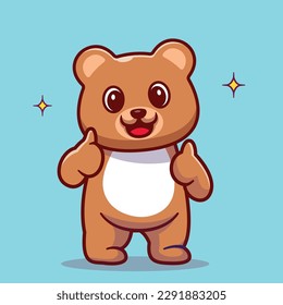 Cute panda con ok mano de signo caricatura ilustración vectorial icono naturaleza animal aislado