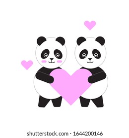 cute Panda on Valentine's day, which is full of love