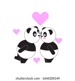cute Panda on Valentine's day, which is full of love