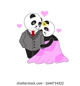 cute Panda on Valentine's day, which is full of love
