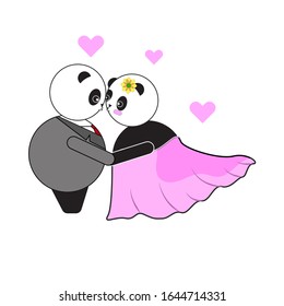 cute Panda on Valentine's day, which is full of love