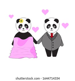 cute Panda on Valentine's day, which is full of love