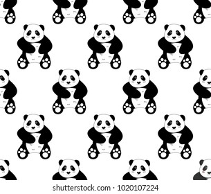 Cute Panda on White Background. Vector Illustration.