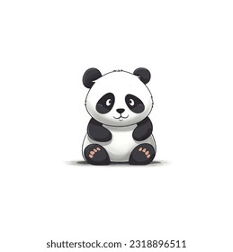 cute panda on white background, clean and simple designs, comfycore