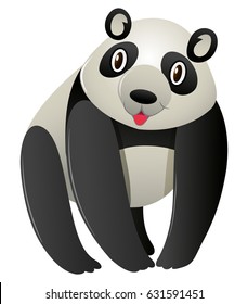 Cute panda on white background illustration