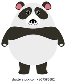 Cuto panda en ilustración de fondo blanco