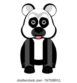 Cute panda on a white background, Vector illustration