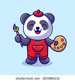 Ilustración del icono del vector de dibujos animados Cute Panda. El Vector Premium Aislado es un icono de arte animal. Estilo de dibujo plano