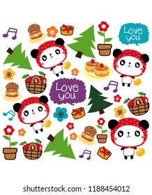 cute panda pattern
