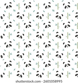 Cute panda pattern background design