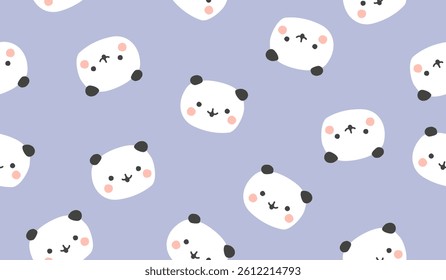Cute panda pattern background vector design