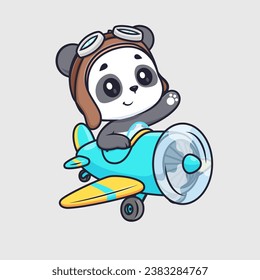 Avión Piloto Cute Panda Con Icono De Vector De Dibujo Plano
Ilustración. Icono de transporte animal Concepto aislado
Vector Premium. Estilo de dibujo plano