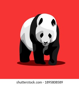 cute panda with pink background. vector illustration for t-shirts, covers, wallpaper. Eps file