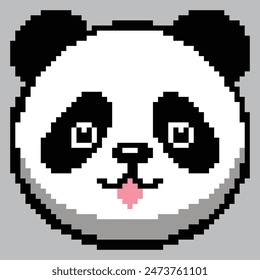 Cute Panda Pixel Art Character