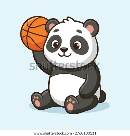 Cute Panda Playing Basketball Illustration Character Vector Logo Template Stock photo © 