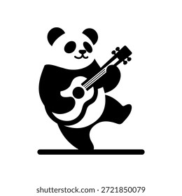 Lindo panda tocando el Vector de la guitarra