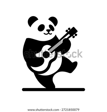 cute panda playing guitar vector