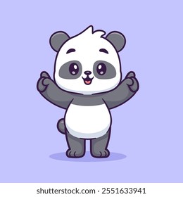 Cute Panda Pointing Cartoon Vector Icon Illustration. Animal 
Nature Icon Concept Isolated Premium Vector. Flat Cartoon 
Style