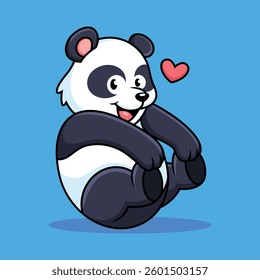 A cute panda with cute pose. It can be used for printing, textiles, web design. Vector illustration