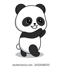 Cute panda poses and expressions, digital art illustration