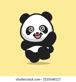 cute panda posing vector illustration