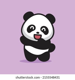 cute panda posing vector illustration
