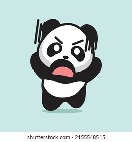 cute panda posing vector illustration