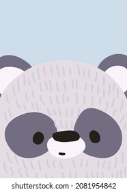 Cute panda. Print for baby posters, cards, clothes, greeting card, books, stickers or decor. Vector cartoon illustration. 