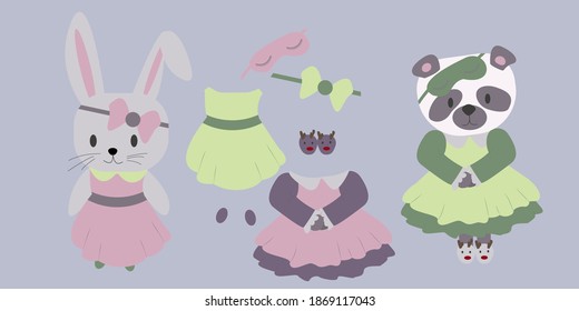 Set Easter Bunny Silhouettes Vector Illustration Stock Vector (Royalty ...