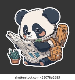 Cute panda ready for the adventure