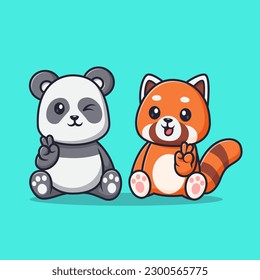 Cute panda drawing kawaii Funny Vector Illustration eps 10 23826046 Vector  Art at Vecteezy