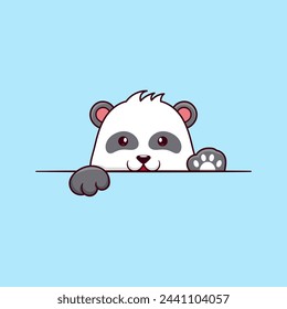 Cute panda say hello cartoon illustration