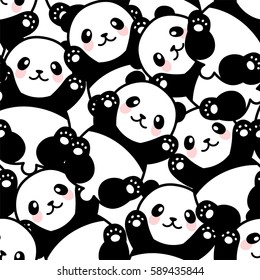 Cute Panda Seamless Pattern