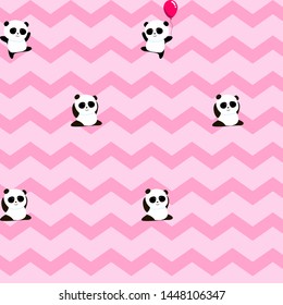 Cute Panda Seamless Pattern, Animal Background for Kids